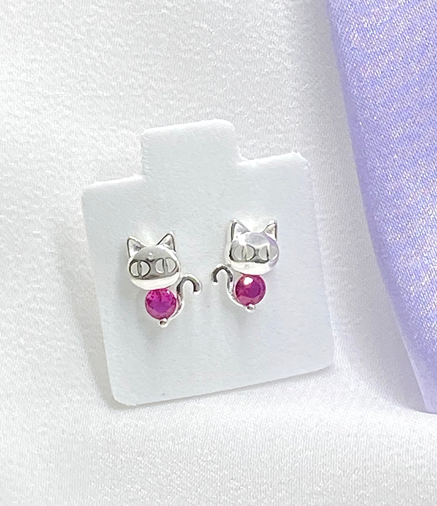 Aretes gatitos rosa