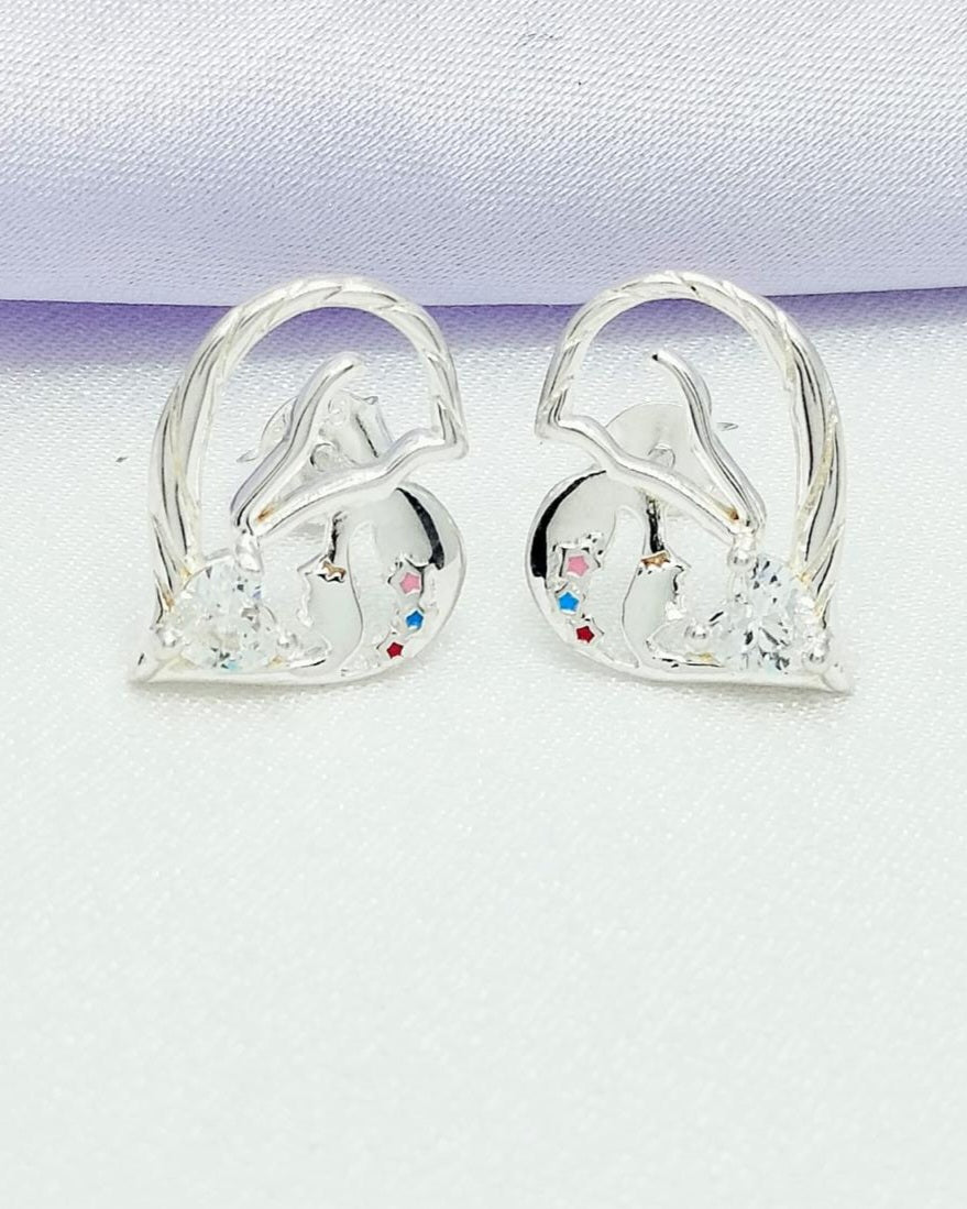 Aretes corazón caballo