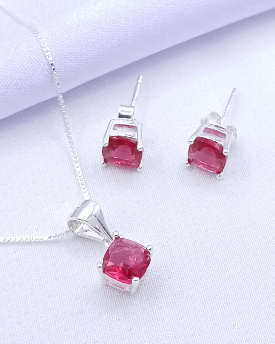 Set cuadrado rojo rubi