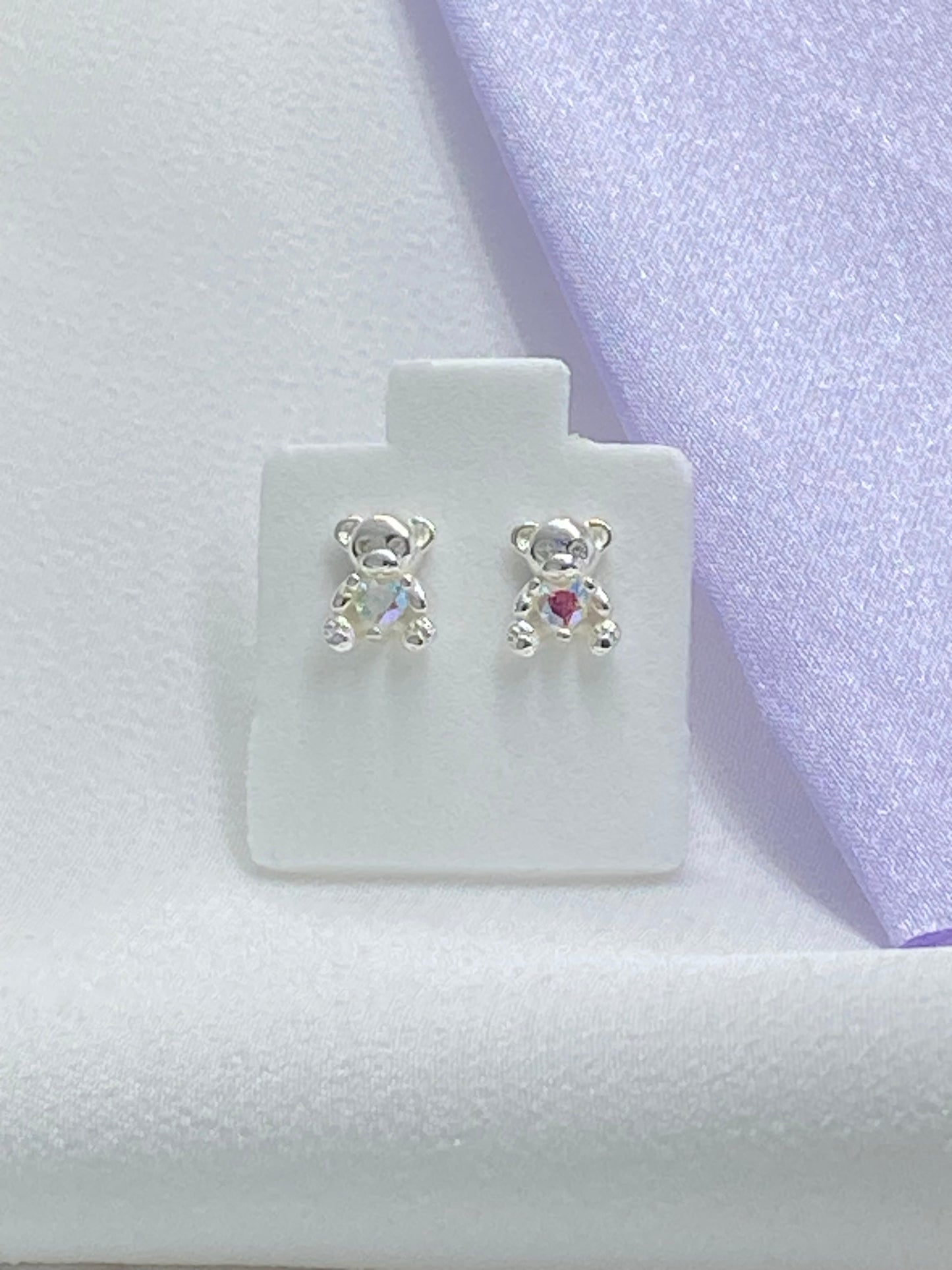 Aretes ositos cristal