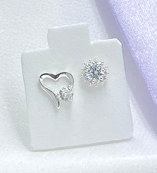 Aretes asimétricos corazón