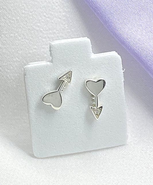 Aretes corazón y flecha