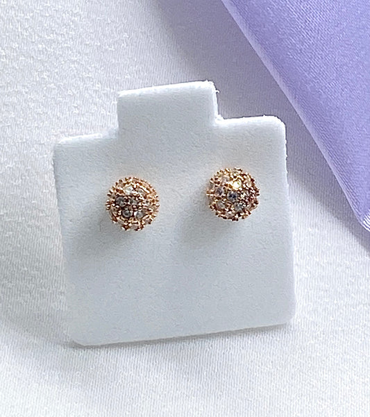 Aretes bola de fuego rose