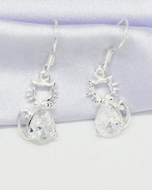 Aretes gatos colgantes