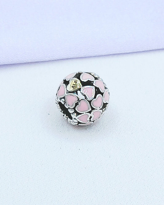 Dije charm corazón rosa