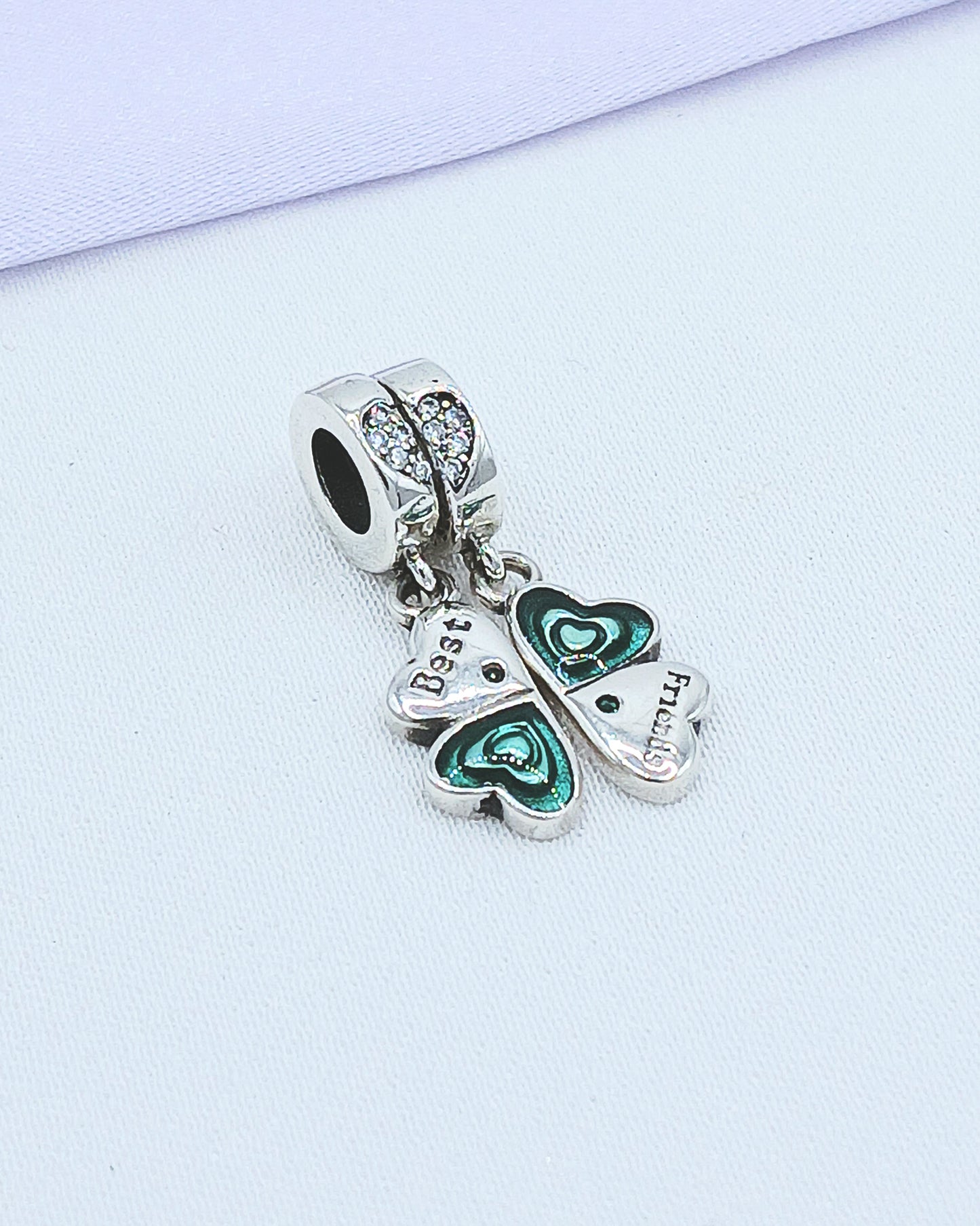 Dije charm duo trébol friends forever