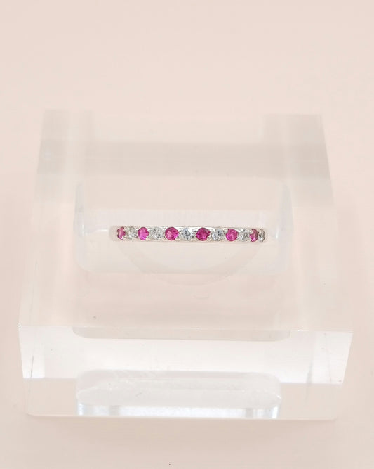Anillo zirconias rosa eternity