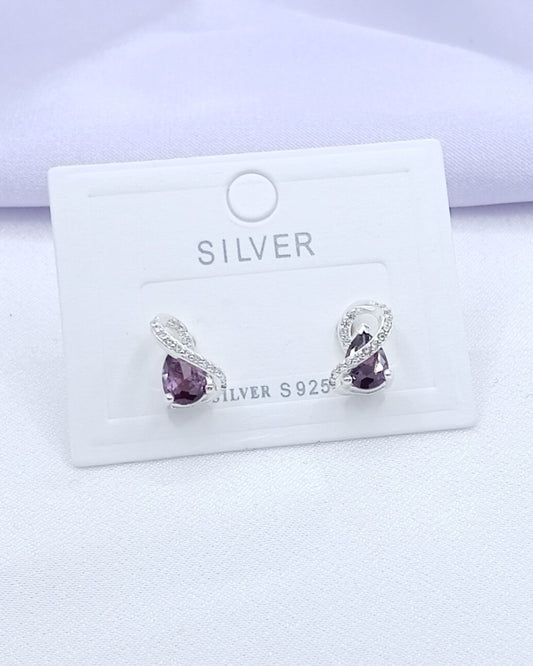 Aretes gotas lila