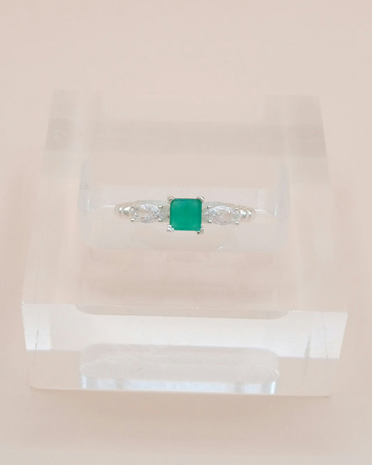 Anillo cuadrado verde