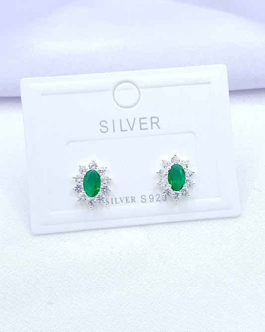 Aretes flores verdes