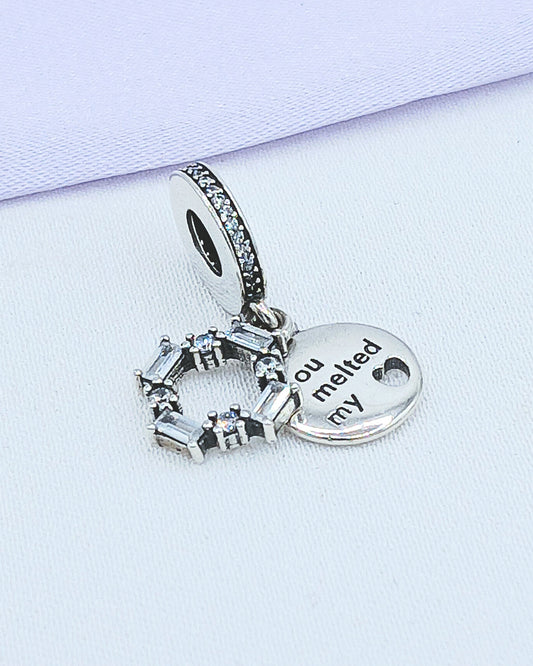 Dije charm aro baguette corazón