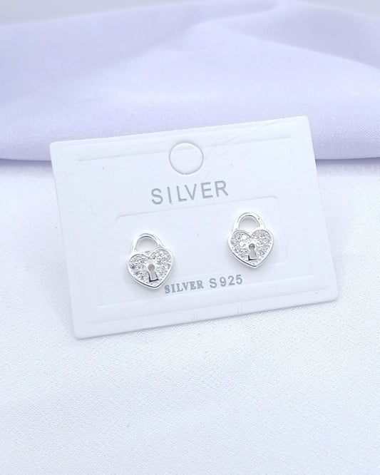 Aretes candado corazón