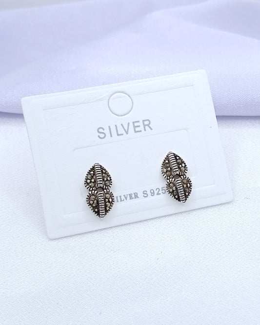 Aretes hojas marcasita