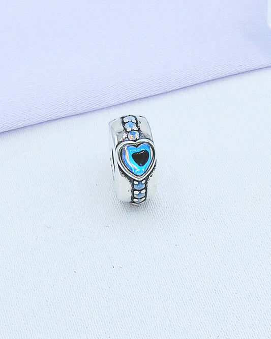 Dije charm tope piedra lunar corazón