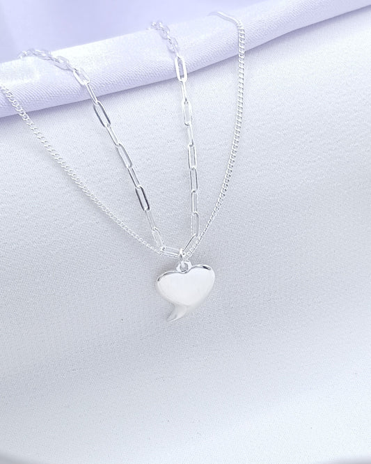Gargantilla amor doble cadena bolitas clip