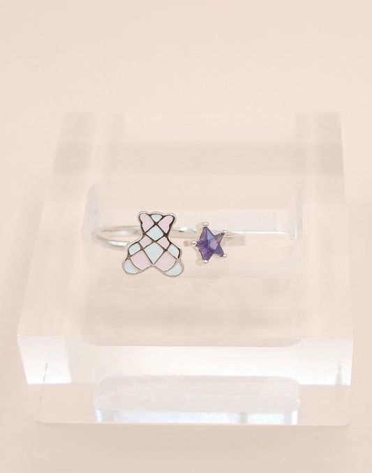Anillo osito y estrella
