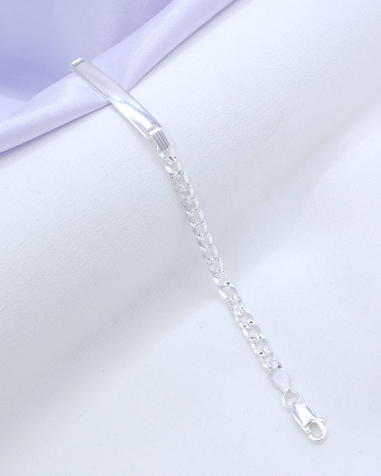 Pulsera placa eslabón cubano diamantado
