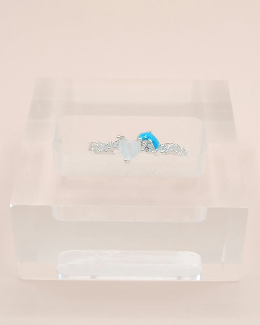 Anillo delfín y corazón