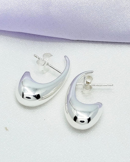 Aretes media argolla lisa